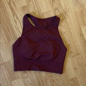 Lululemon High-Neck Sports Bra - Deep Burgundy